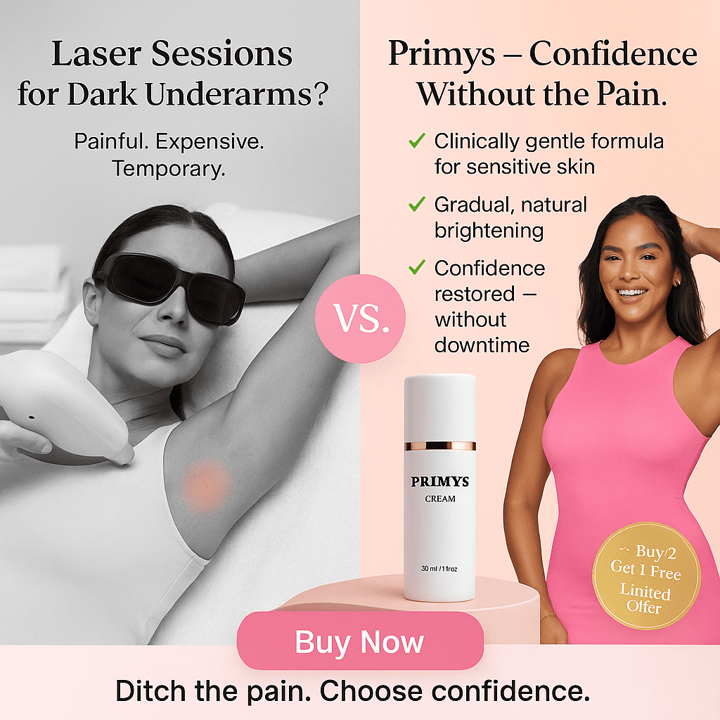 No more hiding — Primys Underarm Cream gives you smooth, even, confident skin.